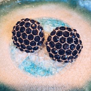 Black and gold stud earrings